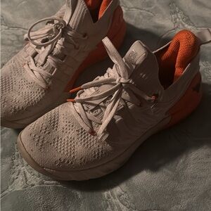Under Armour Athletic Shoes - Cream and Orange